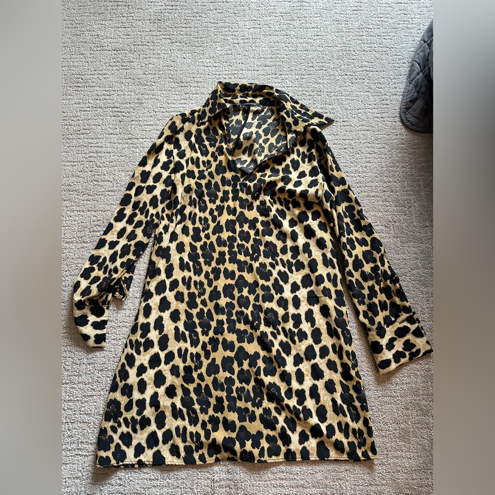 Zara cheetah print shift dress
